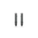 Swarovski Dextera Hoop Earrings Octagon Shape Round Cut Small White Ruthenium Plated