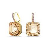 Swarovski Millenia Drop Earrings Mixed Cuts Caramel Gold-Tone Plated