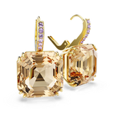 Swarovski Millenia Drop Earrings Mixed Cuts Caramel Gold-Tone Plated
