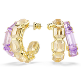 Swarovski Millenia Hoop Earrings Mixed Cuts Multicolored Gold-Tone Plated