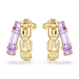 Swarovski Millenia Hoop Earrings Mixed Cuts Multicolored Gold-Tone Plated