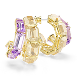 Swarovski Millenia Hoop Earrings Mixed Cuts Multicolored Gold-Tone Plated
