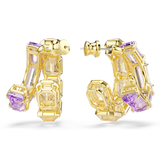 Swarovski Millenia Hoop Earrings Mixed Cuts Multicolored Gold-Tone Plated