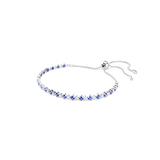 Swarovski Matrix Tennis Bracelet Mixed Round Cuts Blue Rhodium Plated