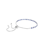 Swarovski Matrix Tennis Bracelet Mixed Round Cuts Blue Rhodium Plated