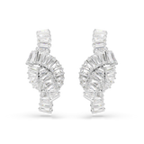 Swarovski Matrix Earrings Baguette Cut Knot White Rhodium Plated