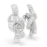 Swarovski Matrix Earrings Baguette Cut Knot White Rhodium Plated