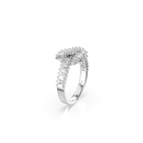 Swarovski Matrix Ring Baguette Cut Knot White Rhodium Plated