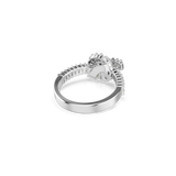 Swarovski Matrix Ring Baguette Cut Knot White Rhodium Plated