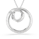 Swarovski Matrix pendant, Baguette cut, White, Rhodium plated