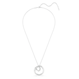 Swarovski Matrix pendant, Baguette cut, White, Rhodium plated