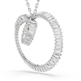 Swarovski Matrix pendant, Baguette cut, White, Rhodium plated