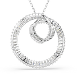 Swarovski Matrix pendant, Baguette cut, White, Rhodium plated
