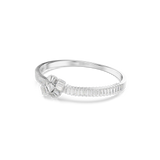 Swarovski Matrix Bangle Baguette Cut Knot White Rhodium Plated