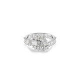 Swarovski Matrix Ring Baguette Cut Knot White Rhodium Plated