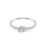Swarovski Matrix Bangle Baguette Cut Knot White Rhodium Plated
