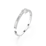Swarovski Matrix Bangle Baguette Cut Knot White Rhodium Plated