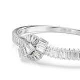 Swarovski Matrix Bangle Baguette Cut Knot White Rhodium Plated