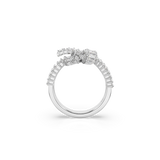 Swarovski Matrix Ring Baguette Cut Knot White Rhodium Plated