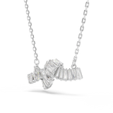 Swarovski Matrix Necklace Pendant Baguette Cut Knot White Rhodium Plated