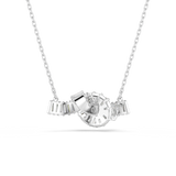 Swarovski Matrix Necklace Pendant Baguette Cut Knot White Rhodium Plated