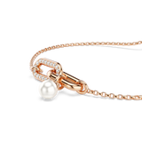 Swarovski Constella bracelet, Crystal pearl, Round cut, White, Rose gold-tone plated