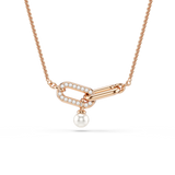 Swarovski Constella pendant, Crystal pearl, Round cut, White, Rose gold-tone plated