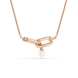 Swarovski Constella pendant, Crystal pearl, Round cut, White, Rose gold-tone plated