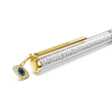 Swarovski Crystalline Ballpoint Pen Evil Eye Gold Tone Mixed Metal Finish