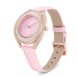 Swarovski Crystalline Aura Watch Swiss Made Leather Strap Pink