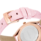 Swarovski Crystalline Aura Watch Swiss Made Leather Strap Pink