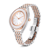 Swarovski Crystalline Aura Watch Swiss Made Metal Bracelet White/Rose Gold Tone