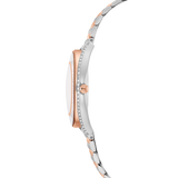 Swarovski Crystalline Aura Watch Swiss Made Metal Bracelet White/Rose Gold Tone