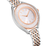Swarovski Crystalline Aura Watch Swiss Made Metal Bracelet White/Rose Gold Tone