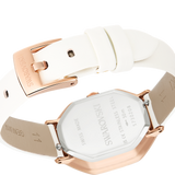 Swarovski Dextera Octagon Watch Swiss Made Leather Strap White Rose Gold-Tone Finish