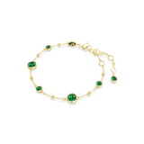Swarovski Imber Bracelet Round Cut Green Gold-Tone Plated