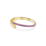 Swarovski Matrix Bangle Mixed Cuts Multicolored Gold-Tone Plated