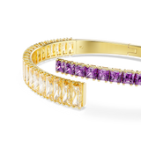 Swarovski Matrix Bangle Mixed Cuts Multicolored Gold-Tone Plated