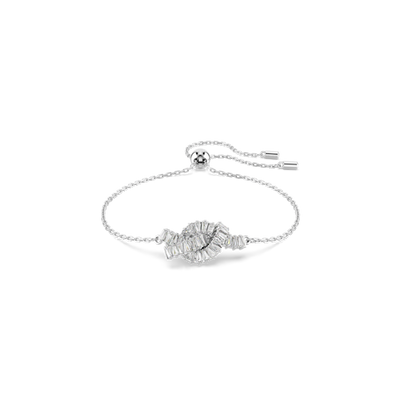 Swarovski Matrix Bracelet Baguette Cut Knot White Rhodium Plated