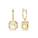Swarovski Millenia Drop Earrings Square Cut Caramel Gold-Tone Plated