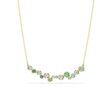 Swarovski Constella Necklace Mixed Cuts Green Gold-Tone Plated