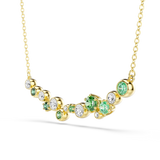Swarovski Constella Necklace Mixed Cuts Green Gold-Tone Plated