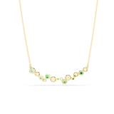 Swarovski Constella Necklace Mixed Cuts Green Gold-Tone Plated