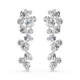 Swarovski Constella Drop Earrings Mixed Cuts White Rhodium Plated