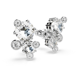 Swarovski Constella Stud Earrings Round Cut White Rhodium Plated