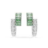 Swarovski Matrix Hoop Earrings Mixed Cuts Green Rhodium Plated