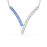 Swarovski Matrix Necklace Pendant Mixed Cuts Blue Rhodium Plated