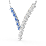Swarovski Matrix Necklace Pendant Mixed Cuts Blue Rhodium Plated