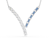 Swarovski Matrix Necklace Pendant Mixed Cuts Blue Rhodium Plated