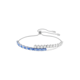 Swarovski Matrix Tennis Bracelet Mixed Cuts Blue Rhodium Plated